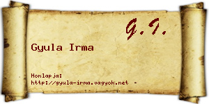 Gyula Irma névjegykártya