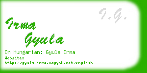 irma gyula business card